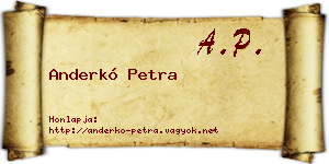 Anderkó Petra névjegykártya