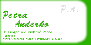 petra anderko business card